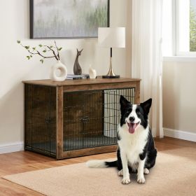 Dog Kennel Furniture, Wooden Dog Crate End Table, Heavy Duty Dog Crate (Main Material: Wood, Main Color: Brown)